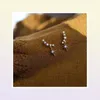 Romantyczna błyszcząca luksusowa biżuteria 925 Srebro Srebrna Pave White Sapphire CZ Diamond Blemone Obiecaj Księżyc Dangle Earring FO9952465