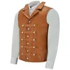 Herrtankstoppar punk rave mens ärmlös knapp lapel steampunk waistcoat väst pu gotisk viktoriansk gentleman bröllop motorcykel man jacka