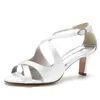 Scarpe eleganti Minishion Sandali per le donne da sposa Cinturino incrociato Tacco basso Sera formale JY111