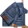 Jeans masculinos plus size moda de alta qualidade atacado reto negócio casual estiramento magro homens