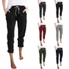 Women's Pants Solid Color Loose Streetwear Casual Fitting High Waist Lace Up Leggings Drawstring Lace-up Calf Length Trousers