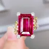 Bröllopsringar Real 14k Gold Natural Ruby Ring for Women Fine Anillos de Wedding Bands Ruby Gemstone Ring Red Ruby Jewelry Anel Females 231218