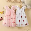 Kız Elbiseleri 1-5 yıl yaz bebek kız elbise kelebek kanatları ile sevimli kiraz tül çocuklar prenses elbise doğum günü gündelik tatil kızlar elbise
