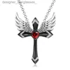 Pendant Necklaces Classic Income Fashion Angel Wings Pendant Necklace Ladies Cross Guardian Jewelry Accessories Anniversary Party Banquet GiftsL231218