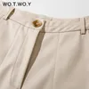 Мужские брюки WOTWOY, прямые кожаные брюки с высокой талией на молнии, повседневные флисовые женские черные, белые осенние брюки y231216
