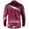 set 1980 QLD Maroons "Fish Finder" Camicia da pesca taglia SMLXLXXL3XL4XL5XL