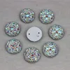 12mm 300pcs Crystal Ab Acrylic 평평한 평면 둥근 원형 원형 아크릴 라인톤 바느질 2 Hole218g