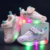 Sportlich Outdoor Größe 21 30 Kinder Leuchtende Schuhe mit Licht Prinzessin Mädchen Led Nette Baby Leuchtende Turnschuhe Kinder zapatillas nia 231218