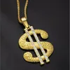 Colares Pingente Hip Hop Rap Cor de Ouro Dólar Americano Colar Acessórios Esmalte Jóias Dinheiro Homens Presentes 231216