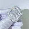 Wedding Rings Iced Out Ring for Men Real Gold Plated Prong Setting Copper CZ Stones Hip Hop Fashion Jewelry Trend 231218
