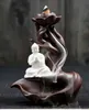 装飾的なオブジェクト図形セラミックパープルサンドバックフローセンスストーブ禅仏教の手クリエイティブホームフレグランスインサートプレートアクセサリー231218
