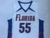 AANGEPASTE Vintage witte chocolade Jason Williams #55 Florida Gators College Basketball Jersey 33 Jason Williams DuPont High School gestikt Shi