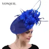 Berets Big Kenducky Hat Fascinator Women Hair Pin Headpiece Elegant Ladies Fancy Feathers Fedora Cap Association