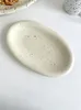 Plates Splash Ink Oval Ceramic Plate Italian Pasta Restaurant Vegetable Salad Cake Snack Dessert Light Luxury Tableware