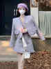 Two Piece Dress High Quality Thick Winter Outfit For Women Set Korean Sweet Fashion Wool Jacket Coat Skirt 2 Sets Womne 231218