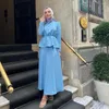 Ropa étnica Conjuntos musulmanes de 2 piezas Dubai Camisa turca Blusas Tops con falda larga Eid Traje modesto islámico para mujeres Conjuntos musulmanes