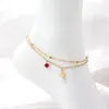 Charm Anklet Designer Gold Silver for Woman Europe America Fashion High Quality Heart for Girlfriend Christmas Party Valentine Day Gift