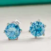 Diamond bestanden Test Männer Frauen Ohrringe 925 Sterling Silber 1ct Blue Clear Moissanit Ohrringe Hengte Schönes Geschenk