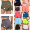 LU-2027 Brand Womens Yoga Outfits High Waist Shorts Exercise Short Pants Fitness Wear Girls Running Elastic Adult Pants Sportsw