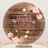 Dekoracja imprezy obrussfactory motyl okrągła okładka tła dla Pography Pink Flower Princess Girl's Circle Happy Birthday Banner