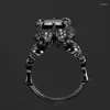 With Side Stones Personality Skull Ring For Women Wedding Engagement Valentine's Day Gift Fashion Jewelry