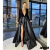 Casual Dresses V Neck Sequin Evening Dress Slit Long Sleeve 2024 Women Bodycon Cocktail Ladies Birthday Party Black