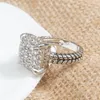 Anelli a fascia Anelli per cavi Diamanti per donne e uomini Luxury Punk Zircon Party Fashion Ring318P