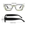 Zonnebril Strass vierkante leesbril voor dames Bling rechthoek Retro dik frame