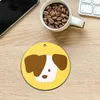 Tischsets Kreative Runde Tischset Verdicken Rutschfeste Glas Hund Muster Schüssel Pad Cartoon Wärmedämmung Für Tasse Matte