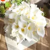 Fausse fleur de lys Calla artificielle en PU blanc, 37cm, pour décoration de maison, Bouquet de mariée de mariage, décoration de Bouquet de fleurs de Table pour la maison