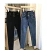 Kvinnors jeans höga midja damer tight kläder smala passar avslappnad mager denim pants kvinnor elastiska blyertsbyxor e90
