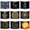 Polyester tapestry mandala bohemia vägg hängande geometrisk måne elefant mode yogamattor strandhandduk boho dekor tapestryhome dekoration