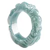 Cluster Rings Charming Natural Green Jadeite Carved Dragon Finger Ring With Certificate Woman Man's Luxury Jade Vintage Jewelry Gifts