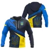 Taktiska jackor hoodies 3d tryck ukrainska flagga nationella emblem tröjor män långa ärmar huva överdimensionerade kamouflage mode tröjor231218