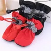 Ropa para perros Zapatos impermeables 4 PCS Botas de lluvia para mascotas Proteger el calzado antideslizante para gatos pequeños Suministros para perros