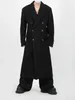 Men's Jackets Avant-Garde Style Clothes Shoulder Pad Wool Overcoat Casual Long Over Knee Trench Coat Autumn And Winter