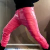 Мужские брюки 10 цветов мужские костюмы брюки из искусственной кожи Erkek Pantolon модные плиссированные брюки для ночного клуба уличная одежда блестящая сексуальная кожа 231218