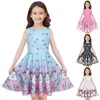 Girl Dresses Kids Cute Round Neck Cartoon Print Sleeveless A-Line Dress For Girls