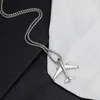 Pendant Necklaces Fashion Metal Aircraft Necklace Exquisite Light Luxury Stainless Steel Punk Style Small Chain Jewelry