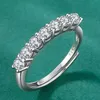 Japanse en Koreaanse stijl S925 zilveren Moissanite rij diamanten ring vrouwelijke eenvoudige gepersonaliseerde zoete nobele sieraden vrouwelijke gift226l