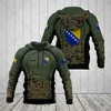 Kurtki taktyczne Niestandardowe nazwa Bosnia Symbol Lily Kamuflabe Hoodies Lose unisex pullover bluzy zimowe krawędzi na zewnątrz streetwearl231218