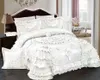 Bedding sets Luxury Champagne Wedding Style Jacquard Stereoscopic Lace Bedspread Bed skirt Bed Shett Coverlet Bed Cover Set Pillowcases 231218