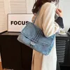 Borse da sera da donna Borsa a tracolla con tracolla a catena in tessuto denim di grande capacità Borse Bolsas Para Mujeres