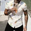 Men's Casual Shirts Beach Shirt Gradient Hawaiian Muscle Short-sleeved
