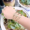 Bangle Sunspicems Arabische dunne armbandsets Vrouwen Kristal Pols Bangle Goud Kleur Bruid Bruiloft Sieraden Marokko Armband Festival Cadeau 231218