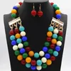 Zestawy biżuterii ślubnej Afrykańskie akrylowe koraliki 6 kolorów kolczyki naszyjnik dla kobiet akcesoria imprezowe 231216