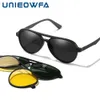 ファッションサングラスフレーム3PCSナイトビジョンマグネティッククリップメンズフレーム処方光学眼鏡フレーム近視航空偏光サングラス231218
