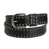 Bälten vintage Western Belt Women Faux Leather Cowgirl Studded Midje Jeans Midjeband Buckle