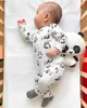 Rompers Newborn Baby Boys Girls Romper Pajamas Infant Clothing Cotton Long Sleeve Print O-Neck Comfy Jumpsuit Toddler Clothes OutfitsL231114