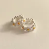 Çember küpeler modaya uygun 925 gümüş klip papatya çiçekleri bağlantı sevimli çelenk kadınlar için kız hediye moda mücevher dropship toptan